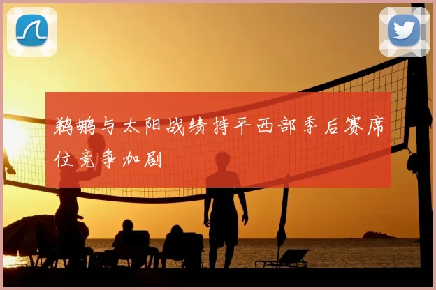 鹈鹕与太阳战绩持平西部季后赛席位竞争加剧