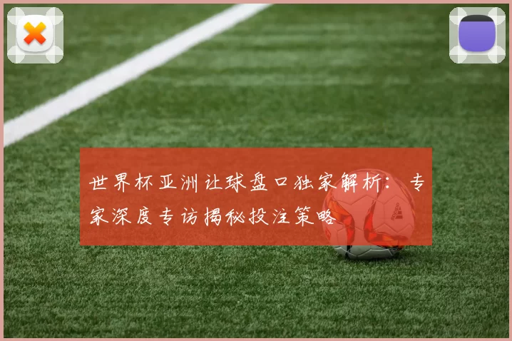 世界杯亚洲让球盘口独家解析：专家深度专访揭秘投注策略