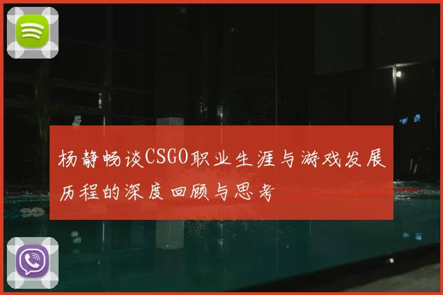 杨静畅谈CSGO职业生涯与游戏发展历程的深度回顾与思考