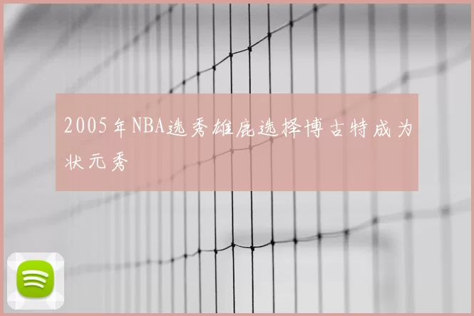 2005年NBA选秀雄鹿选择博古特成为状元秀