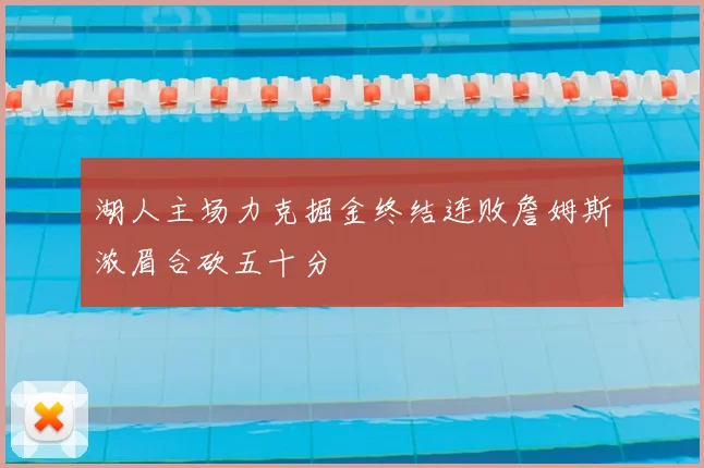 湖人主场力克掘金终结连败詹姆斯浓眉合砍五十分